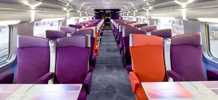Zweite Klasse-Abteil TGV Sud-Est